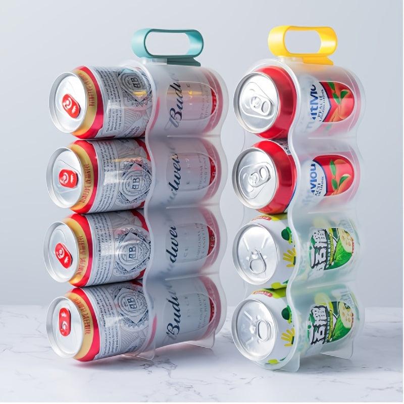 Clear Plastic Can Organizer for Refrigerator Shelf with Sliding Rack