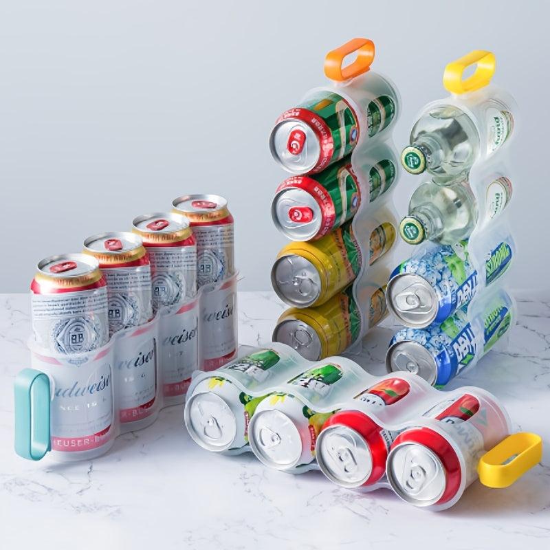 Clear Plastic Can Organizer for Refrigerator Shelf with Sliding Rack