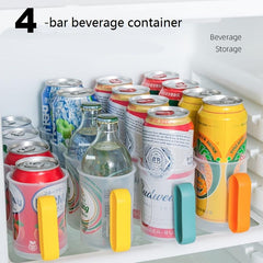 Clear Plastic Can Organizer for Refrigerator Shelf with Sliding Rack
