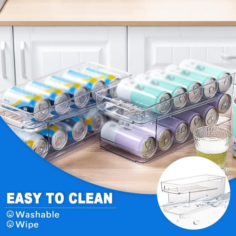2-Layer Rolling Can Storage Box for Fridge - BPA-free