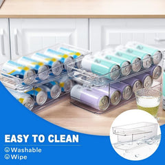 2-Layer Rolling Can Storage Box for Fridge - BPA-free