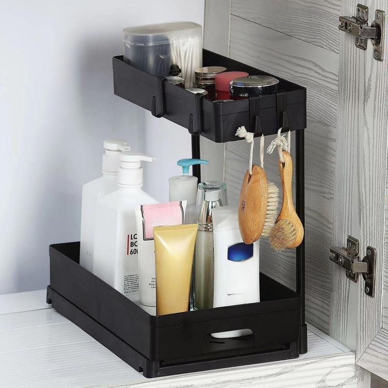 L-Shaped Storage Rack Drawer Bathroom Kitchen Organizer