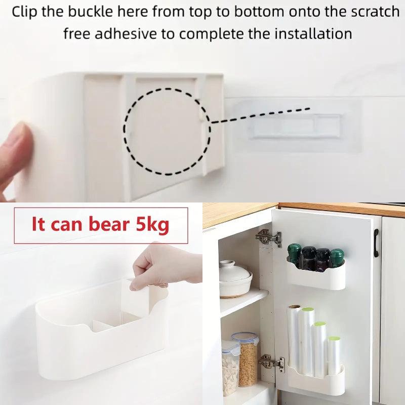 Wall Mounted Storage Box Rack No Drilling File Holder Hanging Organizer