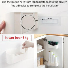 Wall Mounted Storage Box Rack No Drilling File Holder Hanging Organizer