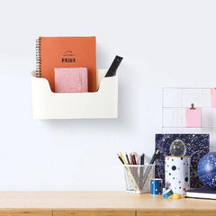Wall Mounted Storage Box Rack No Drilling File Holder Hanging Organizer