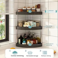 Kitchen Storage Rack Seasoning Salt Sauce Vinegar Bathroom Corner Shelves