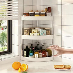 Kitchen Storage Rack Seasoning Salt Sauce Vinegar Bathroom Corner Shelves