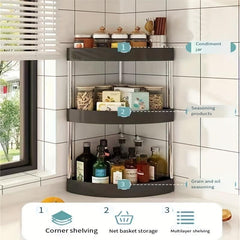 Kitchen Storage Rack Seasoning Salt Sauce Vinegar Bathroom Corner Shelves