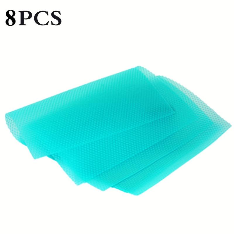 8pcs Refrigerator Liner Mats Washable Oilproof Fridge Liner Pads for Shelves
