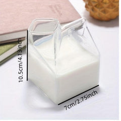 Glass Milk Carton 300ML Half Pint Milk Carton Creative Mini Creamer Jug