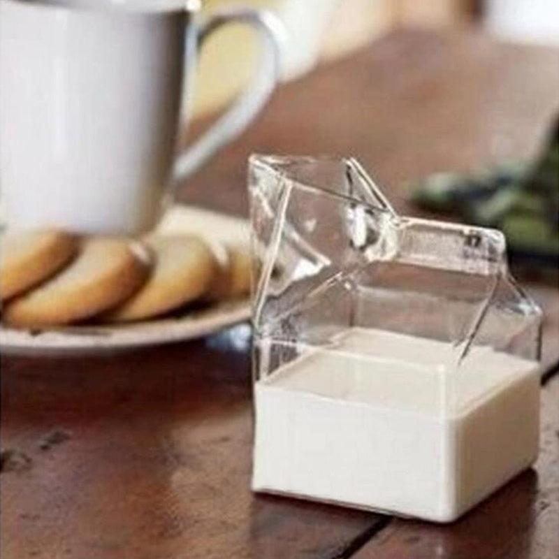 Glass Milk Carton 300ML Half Pint Milk Carton Creative Mini Creamer Jug