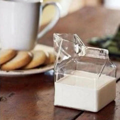 Glass Milk Carton 300ML Half Pint Milk Carton Creative Mini Creamer Jug
