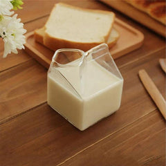 Glass Milk Carton 300ML Half Pint Milk Carton Creative Mini Creamer Jug