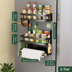 Magnetic Spice Rack Organizer Space Saver Seasoning Refrigerator Microwave