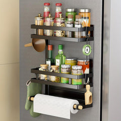 Magnetic Spice Rack Organizer Space Saver Seasoning Refrigerator Microwave