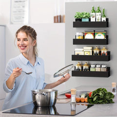 4pcs Magnetic Spice Rack For Refrigerator Strong Metal Magnets Organizer