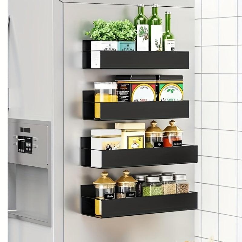4pcs Magnetic Spice Rack For Refrigerator Strong Metal Magnets Organizer