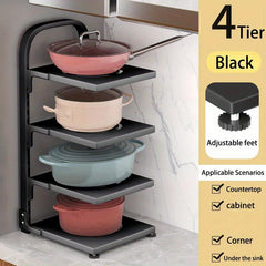 Pots & Pans Organizer Rack 3 Tiers Kitchen Storage