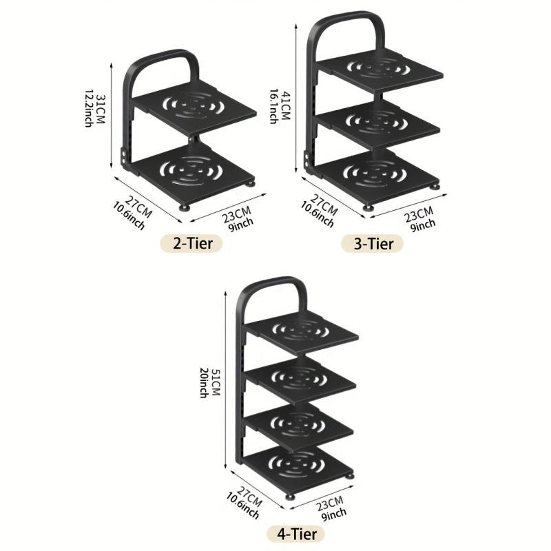 Pots & Pans Organizer Rack 3 Tiers Kitchen Storage