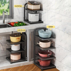 Pots & Pans Organizer Rack 3 Tiers Kitchen Storage