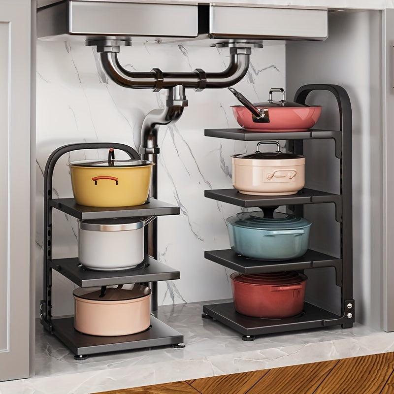 Pots & Pans Organizer Rack 3 Tiers Kitchen Storage
