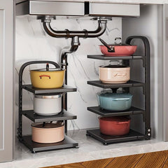 Pots & Pans Organizer Rack 3 Tiers Kitchen Storage