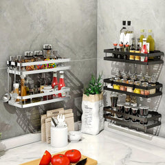 Wall Mount Spice Rack Organizer for Spice Jars and Seasonings