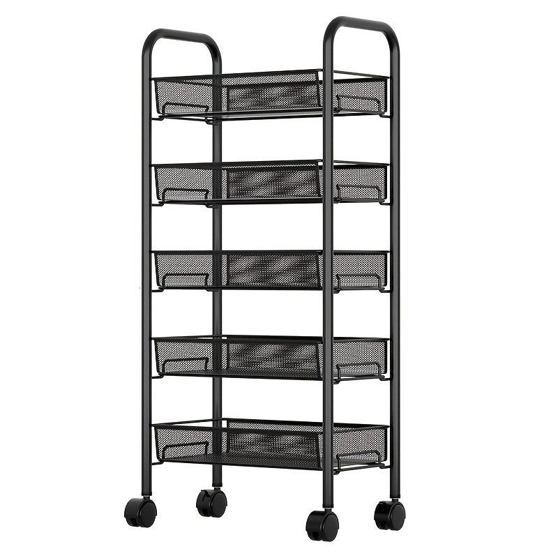 Kitchen Shelf Movable Small Cart Floor Household Movable Shelf For Snack
