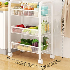 Kitchen Shelf Movable Small Cart Floor Household Movable Shelf For Snack