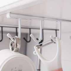 Wrought Iron Hanging Hook Shelf For Cup No Tracing Nail Cabinet Storage