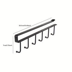 Wrought Iron Hanging Hook Shelf For Cup No Tracing Nail Cabinet Storage