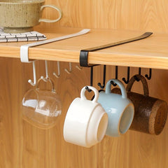 Wrought Iron Hanging Hook Shelf For Cup No Tracing Nail Cabinet Storage