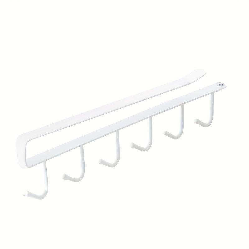 Wrought Iron Hanging Hook Shelf For Cup No Tracing Nail Cabinet Storage