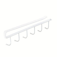 Wrought Iron Hanging Hook Shelf For Cup No Tracing Nail Cabinet Storage