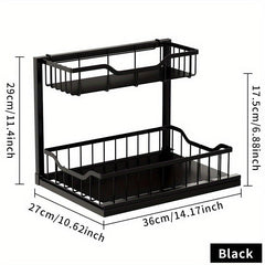 Pull Out Cabinet Organizer 2 Tier Slide Out Sliding Shelf Under Sink Organizer