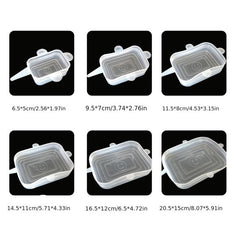 6pcs Reusable Silicone Food Covers Dishwasher & Freezer Safe