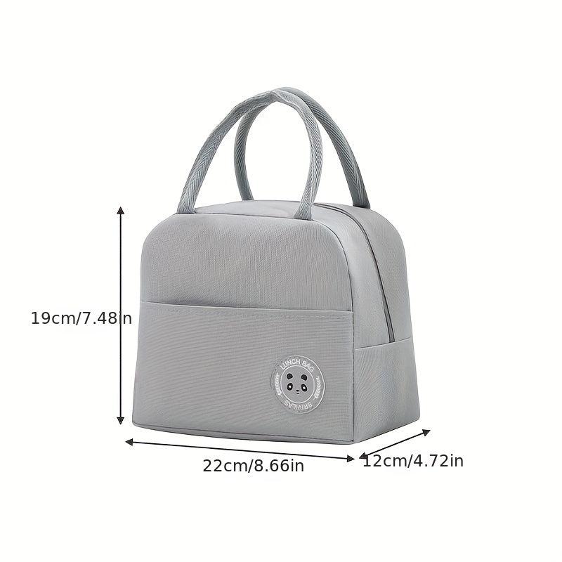 Large Capacity Insulated Lunch Box Bag Oxford Cloth Label Thermal Insulation