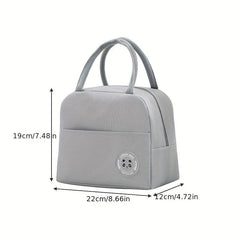 Large Capacity Insulated Lunch Box Bag Oxford Cloth Label Thermal Insulation