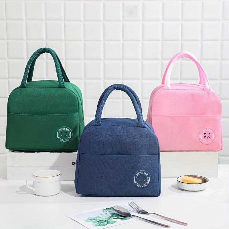 Large Capacity Insulated Lunch Box Bag Oxford Cloth Label Thermal Insulation