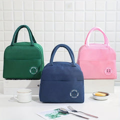 Large Capacity Insulated Lunch Box Bag Oxford Cloth Label Thermal Insulation