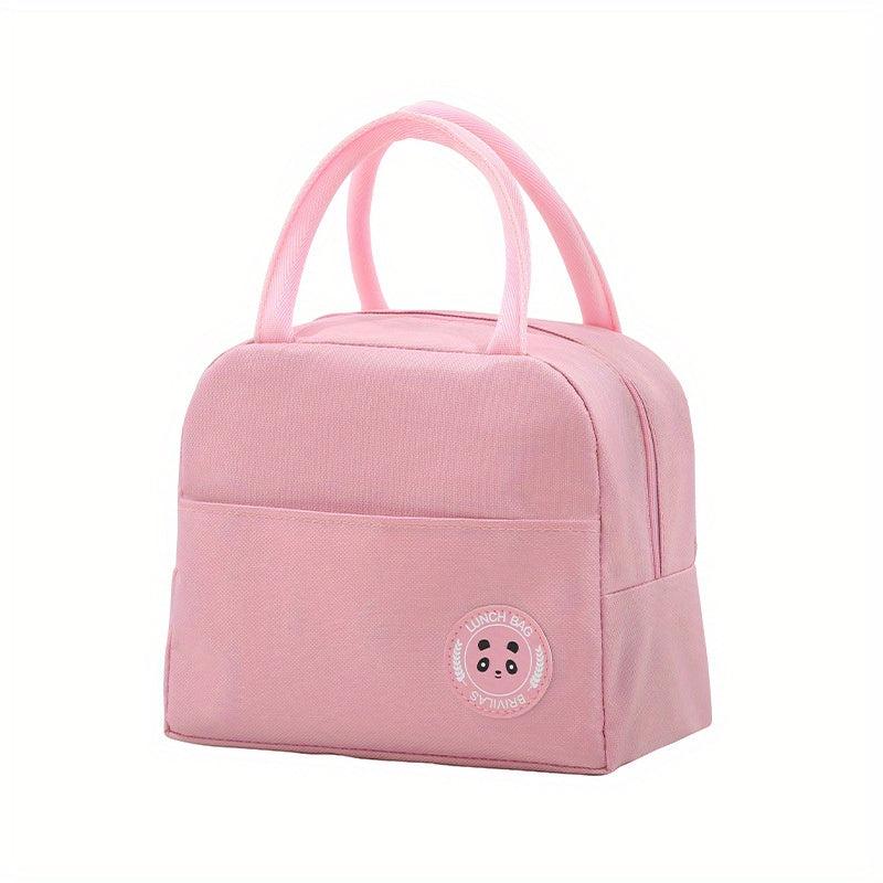 Large Capacity Insulated Lunch Box Bag Oxford Cloth Label Thermal Insulation