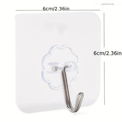 100pcs Strong Self-adhesive Wall-mounted Punching Hook