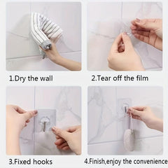 100pcs Strong Self-adhesive Wall-mounted Punching Hook