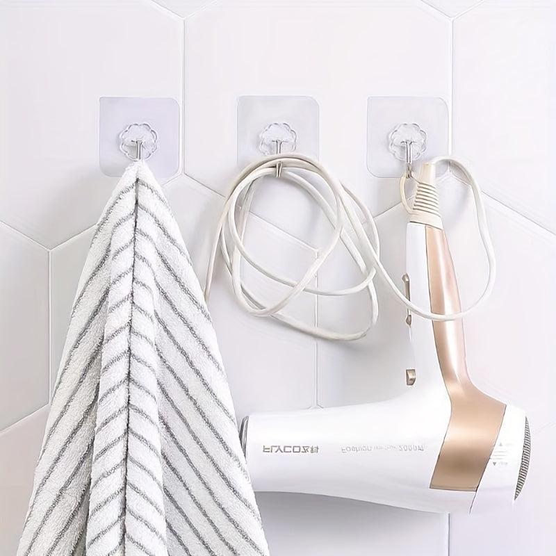 100pcs Strong Self-adhesive Wall-mounted Punching Hook