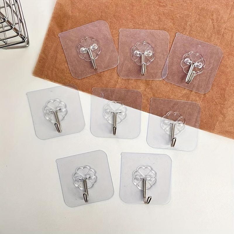 100pcs Strong Self-adhesive Wall-mounted Punching Hook