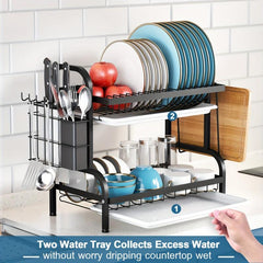 3 Tier Dish Drying Rack with Drainboard Set