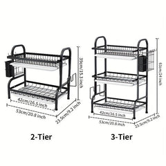 3 Tier Dish Drying Rack with Drainboard Set