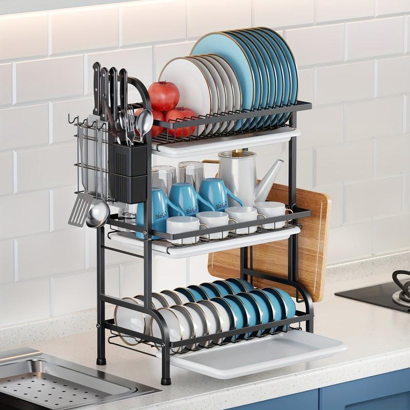 3 Tier Dish Drying Rack with Drainboard Set