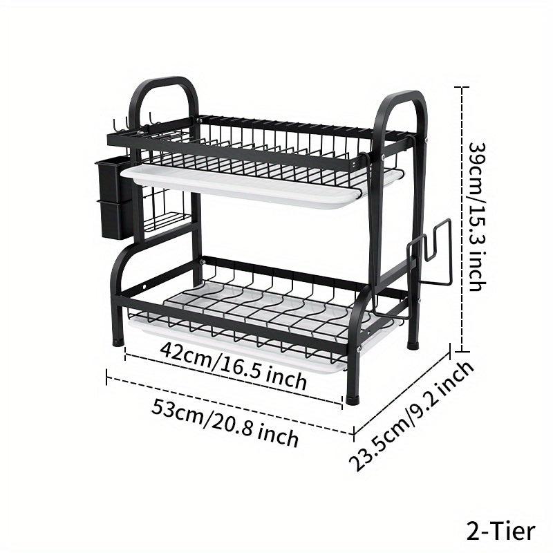 3 Tier Dish Drying Rack with Drainboard Set