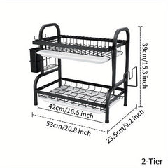 3 Tier Dish Drying Rack with Drainboard Set